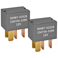 Relay 90987-02028 Pack of 2 , 12VDC 30A 4Pin AC Automotive Relay for 1997-Up...