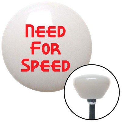 Red Need For Speed White Retro Shift Knob w/ M16x1.5 Insert Shifter Auto Manual