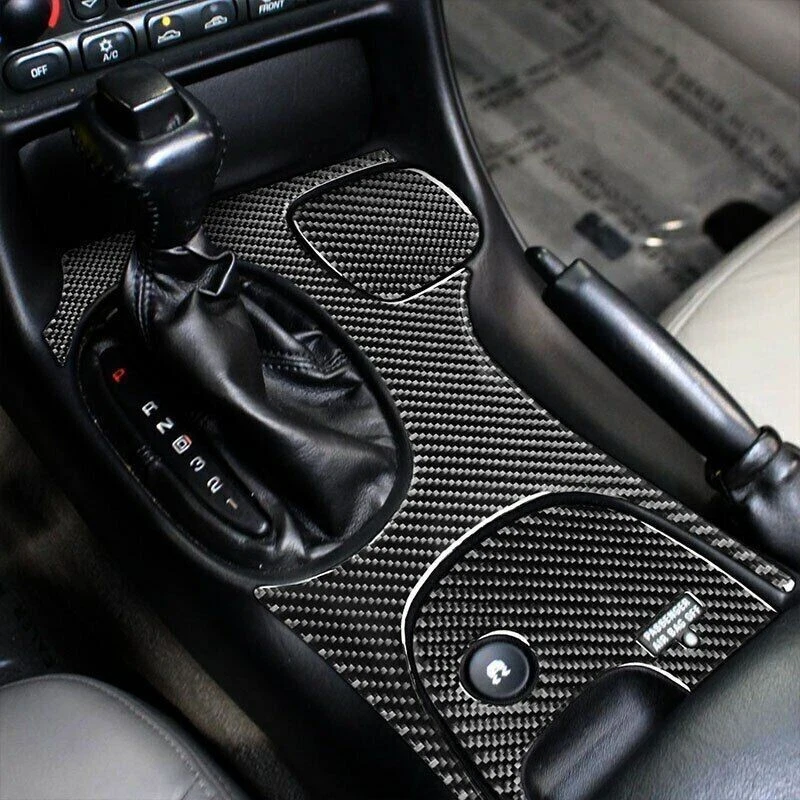 Pegatina de cubierta de panel de cambio de marchas de fibra de carbono para Corvette C5 1998-2004 3 piezas Foto 2 de 4