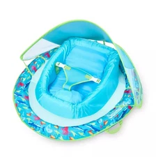 NEW~ Swimways Premium Baby Spring Float with Sun Canopy 3-9 months Blue Shark