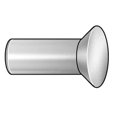Solid Rivet, Countersunk Head, 0.1875 In Dia., 0.75 In L, Steel Body, 155 Pk,