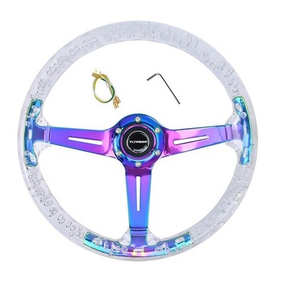Universal Racing/Golf Steering Wheel, 350mm/13.8'' 6 Bolts Grip Acrylic Round ...