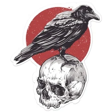 Raven Crow Skull - Vinyl Decal Sticker - Car Window Laptop - ebn8940