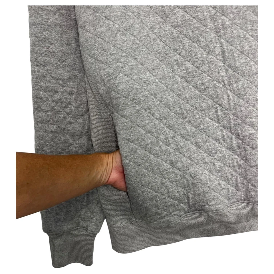 Sudadera Acolchada J. Peterman Para Hombre XL Gris Cuello Redondo Pullover Bolsillo Algodón Foto 3 de 4