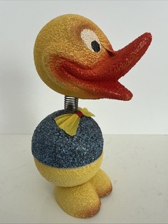 RARE Vintage Easter Duck Candy Container Germany Spring Nodder Bobblehead