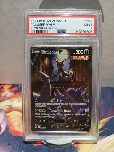 PSA 9 Umbreon V (Alternate Full Art) 189/203 SWSH07: Evolving Skies Holo