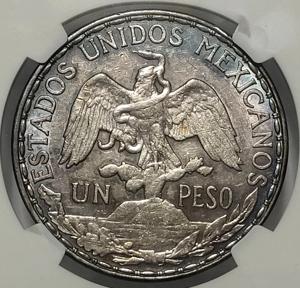 Peso Caballito de Plata México 1910-NGC AU53-Bonito Color-Moneda Mundial Clásica Foto 3 de 4