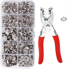 100 Sets Metal Snap Fasteners Kit with Fastener Pliers Press Tool Silver  100