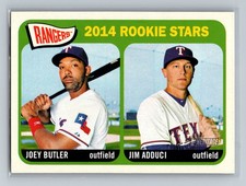 2014 Topps Heritage #104 Rangers Rookie Stars (Joey Butler / Jim Adduci) RS, RC