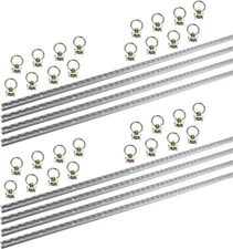 6 Foot L-Track Aluminum (8) and L-Track Stud with Stainless Steel Ring (32)