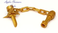 NEW Lego Ninjago Gold SPIKED NUNCHUCKS - Minifig Ninja Kai Zane Jay Cole Weapon