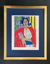 HENRI MATISSE CIRCA 1948 AWESOME SIGNED PRINT MATTED AND FRAMED + BUY IT NOW!$