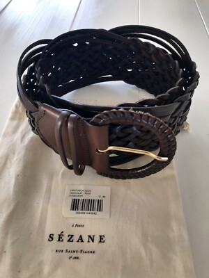 Sezane Women's Jacques Belt in Chocolate Size 80 NWT | eBay