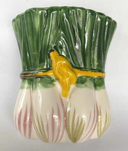 Vintage Leek / Onion Wall Pocket - Ceramic Made in Italy wall hanging Decor (B1)