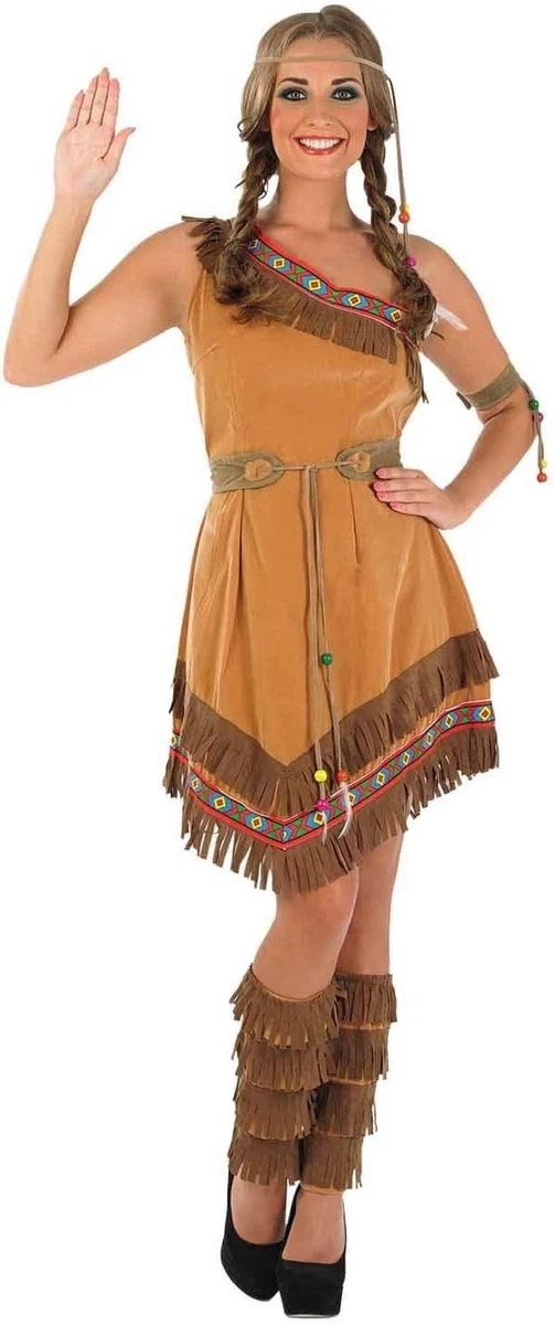 Disfraz De Doncella India Vestido Con Flecos Para Mujer