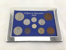 87th Birthday Gift. A Superb 1939, Silver Framed, Coin Year Set - Gift Boxed