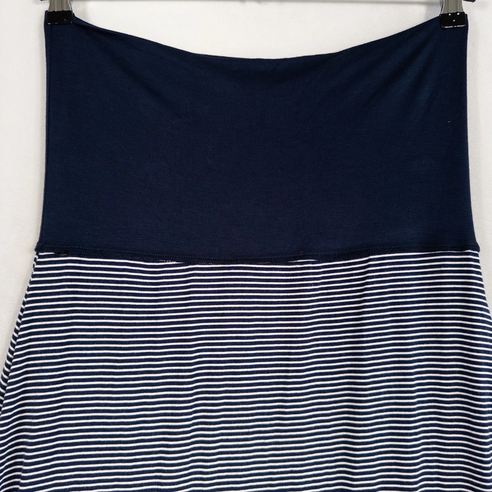 Falda Studio M Mujer Grande Azul Blanco Rayas Tejida Maxi Suave Elastizada Informal Foto 4 de 4