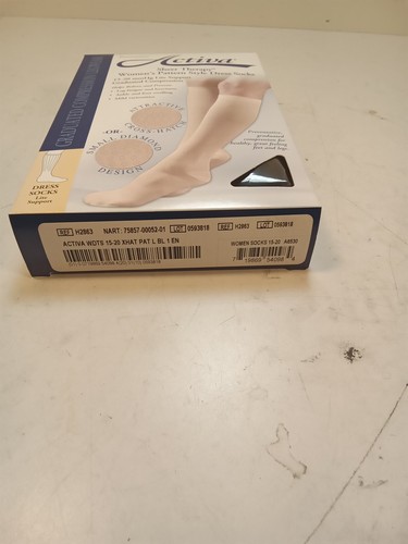 Activa Sheer Therapy Calze eleganti da donna con motivo, Nero, 15-20 MMHG - Foto 3 di 18