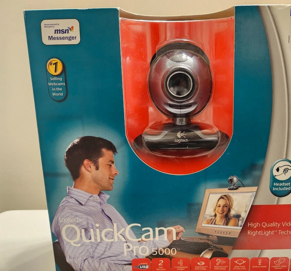 Logitech Quick Cam Pro 5000 Webcam Headset Included. Will Ship Fast. Deal!(A11) - Image 2 of 4