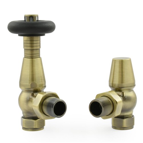 Traditional Chelsea Thermostatic TRV Angled Radiator Valves 1/2"x15mm Twin Pack - Picture 5 of 5