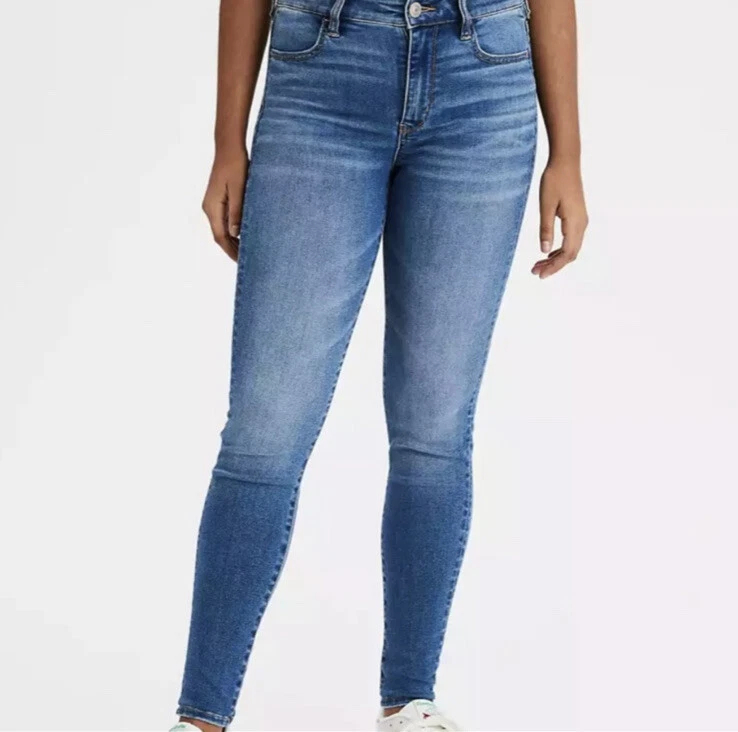 American Eagle AEO High Rise Skinny Jegging Blue Jeans Women's