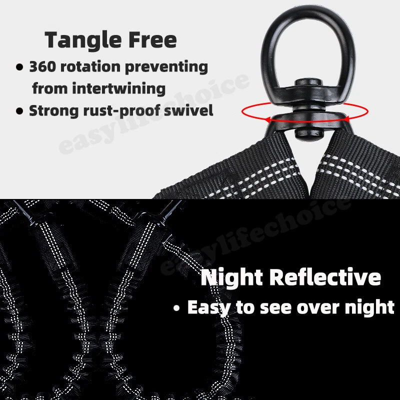 Pet Dual Leash Double Walking Lead Dog Coupler Twin Elastic Two Dogs Splitter - image 4 of 4