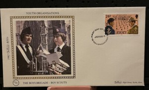 Jersey Boy Brigade/ Scout Cachet First Day Cover. Year 1982. Youth Organizations