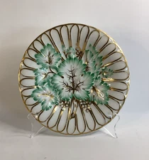 Antique 19th century KPM Polish Porcelain Decorative Gilded Grapeleaves 9" Plate