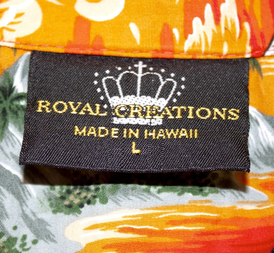 Marlin Swordfish - гавайская рубашка Aloha, сделано на Гавайях - оранжевая, мужской размер L - Изображение 3 из 4