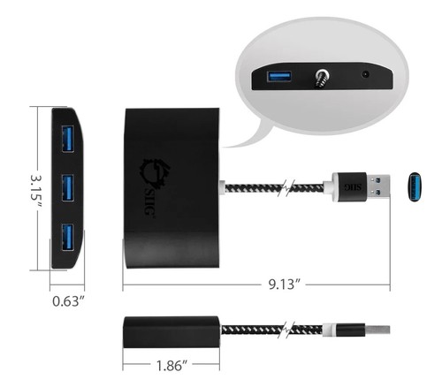 Hub alimenté SIIG SuperSpeed USB 3.0 4 ports (JU-H40F12-S1) - Photo 4/9