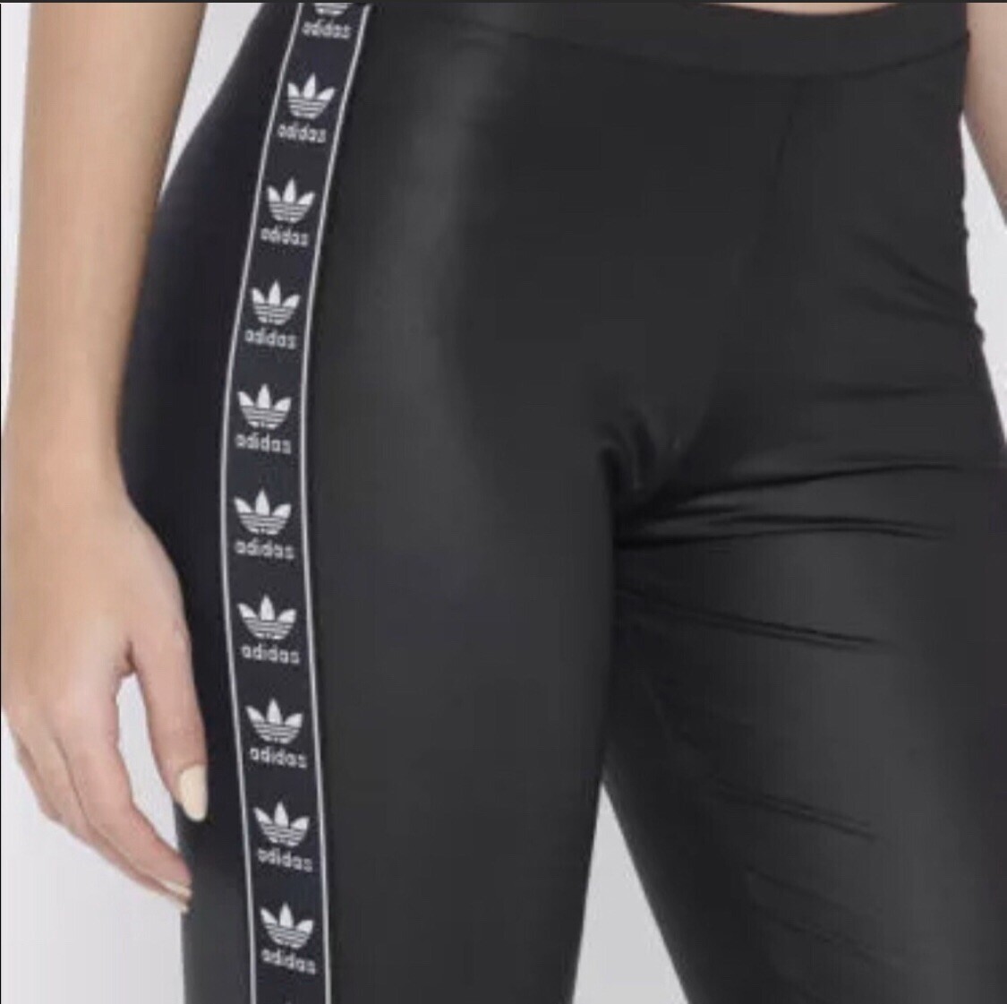 Adidas Originals Women's BERLIN LEGGINGS-Black Wet Small [US Seller] Shiny  | eBay