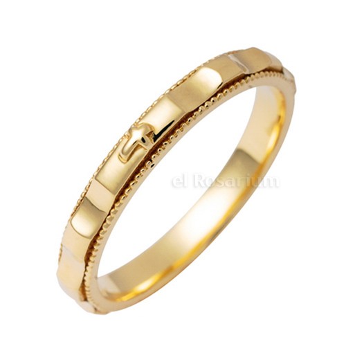 Rosary Ring PR35 14K Real Solid Gold Catholic Christian Ring (US 4 ~ 11) - 第 1/1 張圖片