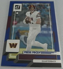 2022 Donruss Football Carson Wentz Washington Commanders Press Proof Blue #52