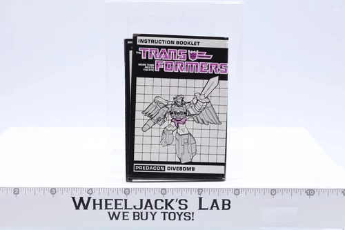 Divebomb Action Figure Instruction Manual Booklet 1986 Hasbro G1 Transformers