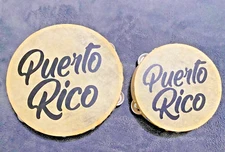 Puerto Rico Single-row Pandereta set (small & big) COMBO