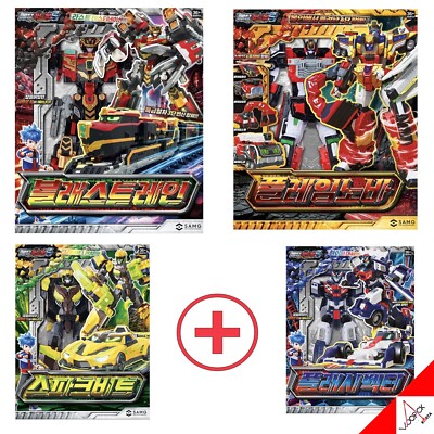 Metal Cardbot S Season2 BLASTRAIN FLAMENOVA FLASHVECTOR SPARKBIT Roboter Set ...