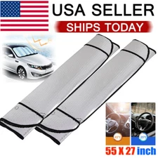 2 X Foldable Auto Car Windshield Sun Shade Shield Cover Visor Block UV Protector