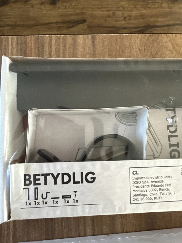 Nuevo IKEA BETYDLIG Soporte de Techo de Pared Negro Soporte de Varilla Ajustable (1 Par) Foto 3 de 4