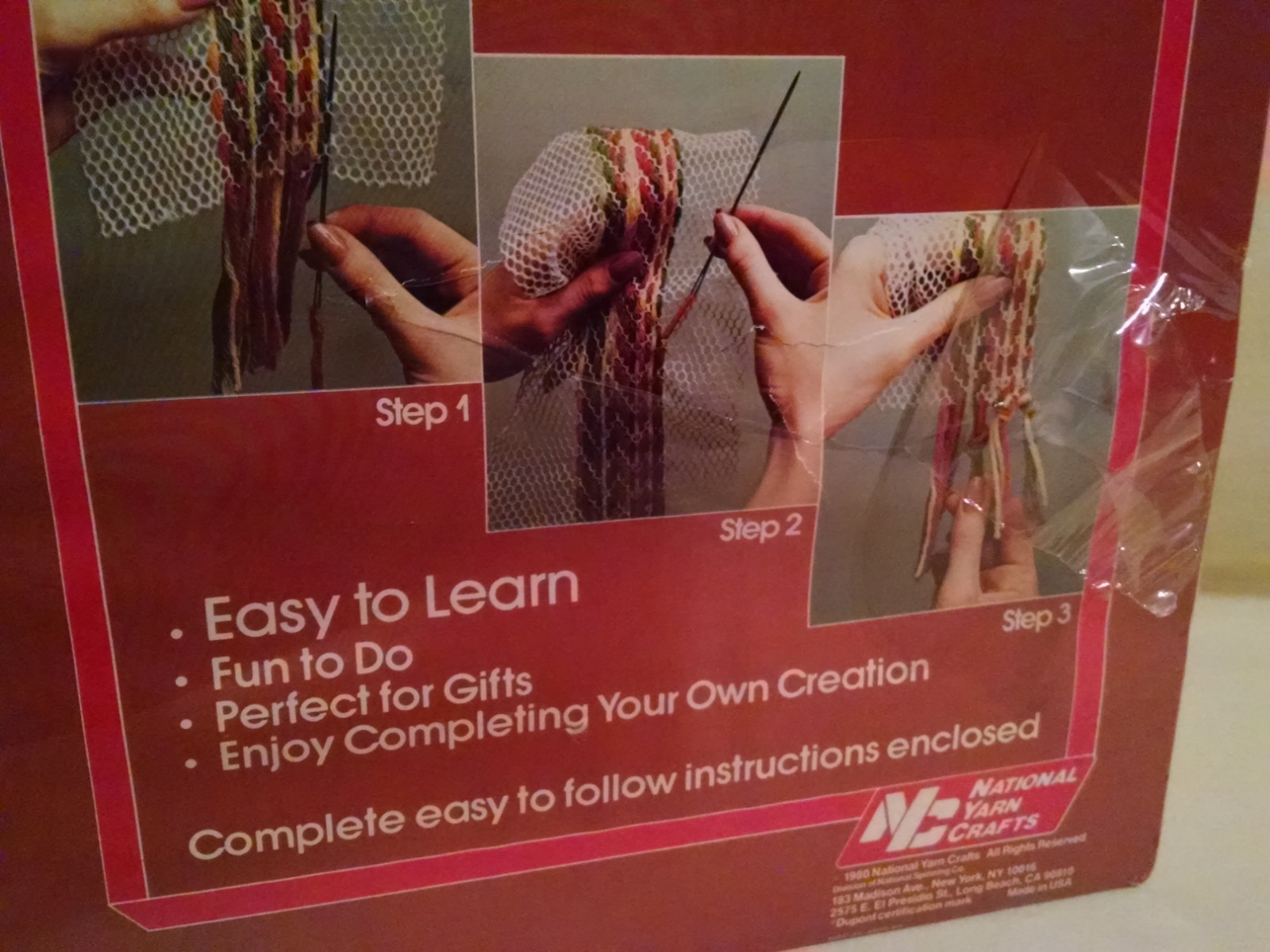 AFGHAN CRAFT KIT LASETTA OMBRE EARTHTONE NOS NEW 1980 NATIONAL YARN CRAFTS USA.