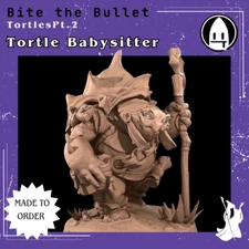 Nola Tortle Babysitter DnD Miniature 3D Printed Fantasy Model D&D RPG Mini