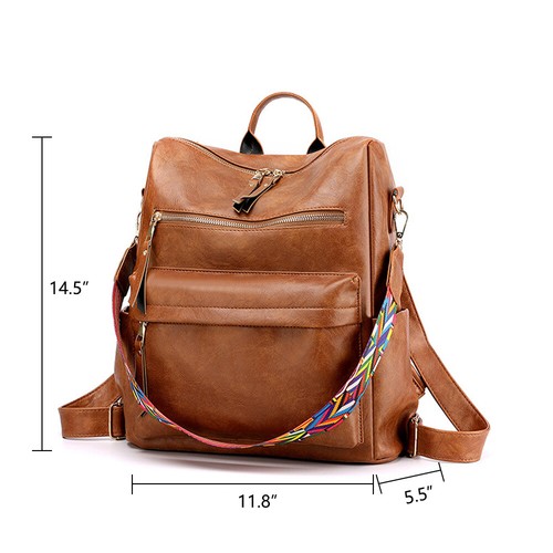 PU Leather Backpack Women Travel Anti-theft Shoulder Bag Purse Satchel Handbag - Picture 32 of 39