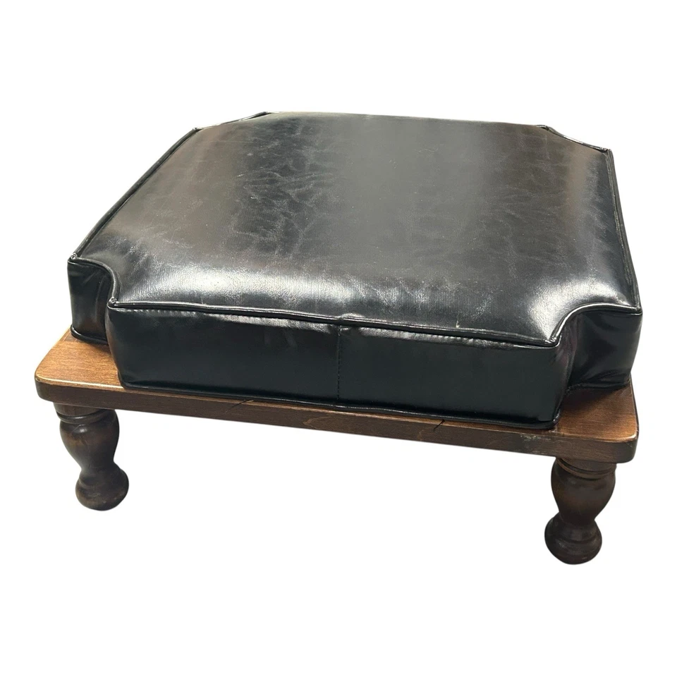 Ethan Allen Style Stacking Foot Stool Brown Ottoman Mid-Century Vintage - Image 4 of 4