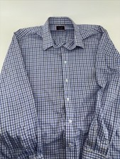 UNTUCKit Relaxed Fit Performance Gingham Button Down Shirt Mens XL Blue Check