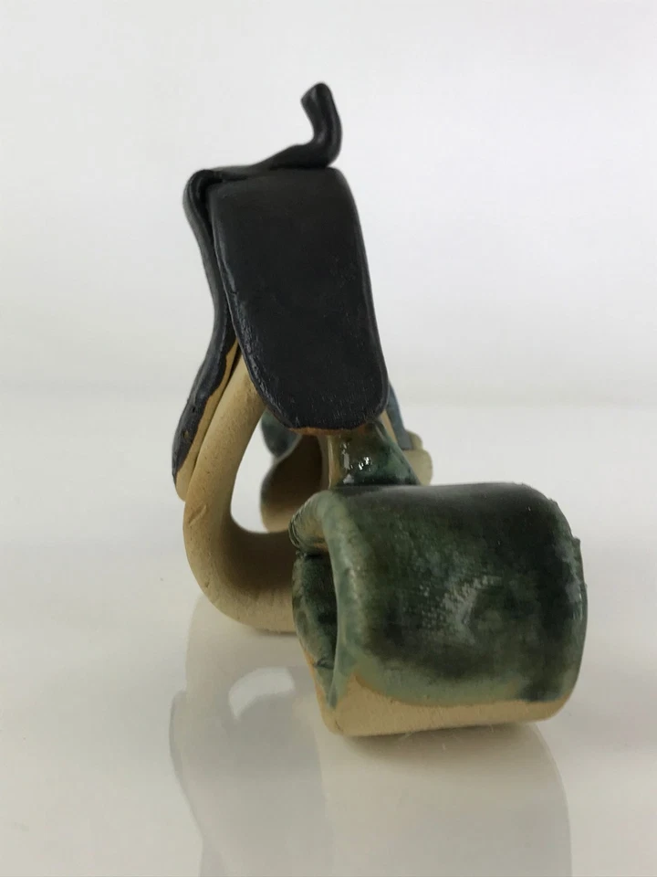 Muñeca Hina Japonesa de Cerámica De Colección Festival del Día del Príncipe Niña Esmalte Verde ID470 Foto 3 de 4