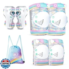 SULIFEEL Rainbow Unicorn Knee Pads for Kids Knee Elbow Pads Wrist