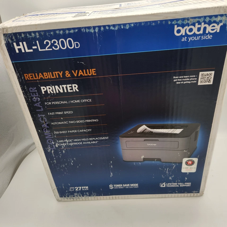 Brother HL-L2300D Monochrome Laser Printer with Duplex Printing + 2 New Toner BK - Image 3 of 4
