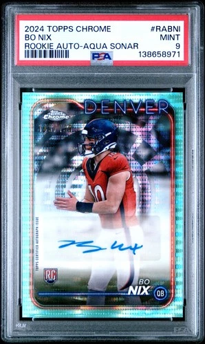 2024 TOPPS CHROME RC AUTO VARIATIONS AQUA SONAR #RABNI BO NIX 143/199 PSA 9