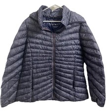 TOMMY HILFIGER Navy Blue Natural Down Packable Women's Lightweight Jacket Sz.XL