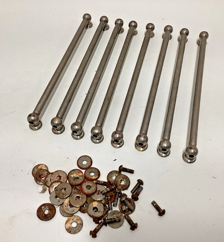 Lot of 8 Vintage Nickel Plated Snare Drum Tube Lugs 7 3/8" Hole with Screws