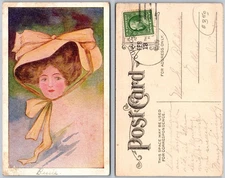 Lady In Oversized Bow Hat Postcard